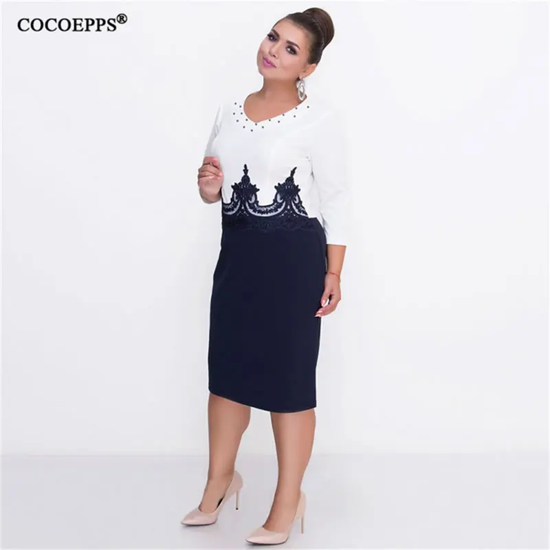 Женское кружевное платье для офиса 5xl 6xl размера плюс элегантные вечерние платья