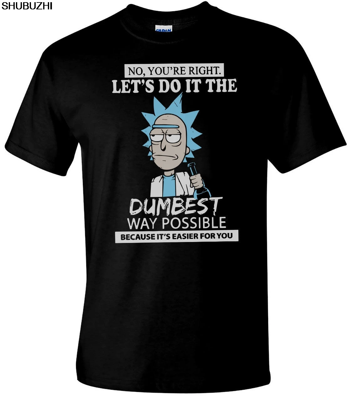 Новинка, Let's Do It The Dumbest Way CAN, Мужская комедийная футболка, футболка с героями мультфильмов в стиле Рик и Морти, Мужская футболка унисекс, новинка, shubuzhi sbz3062