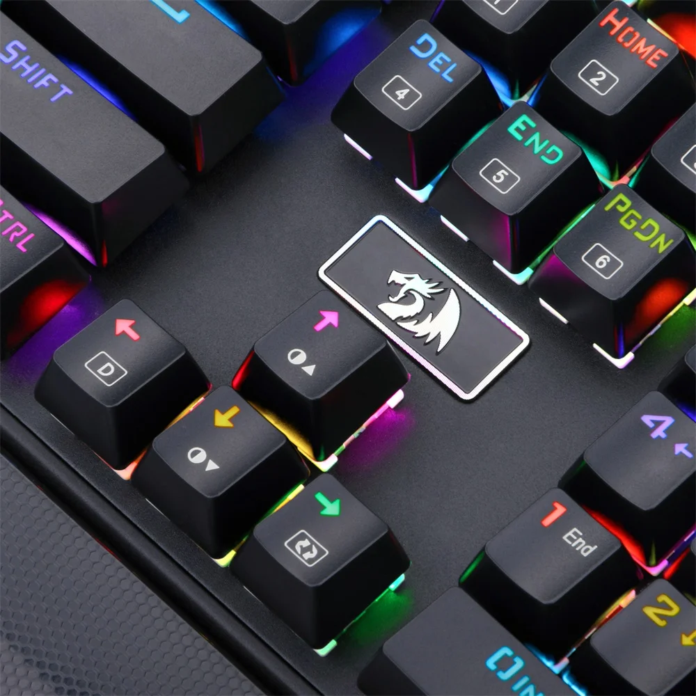 Redragon K567 RAHU RGB Backlit LED Blue Switches 104 Keys Mechanical Gaming Keyboard with Detachable Wrist Rest