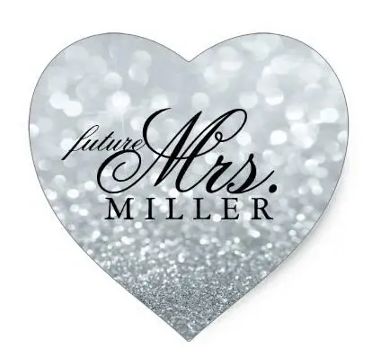 

1.5inch Sticker - Glitter Heart Fab future Mrs.
