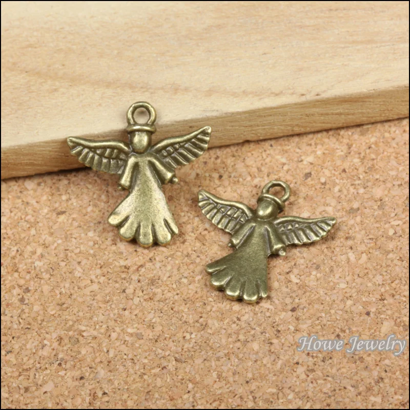 110 шт винтажный Ангел Шарм в античном стиле бронза подходит для модных сережек и