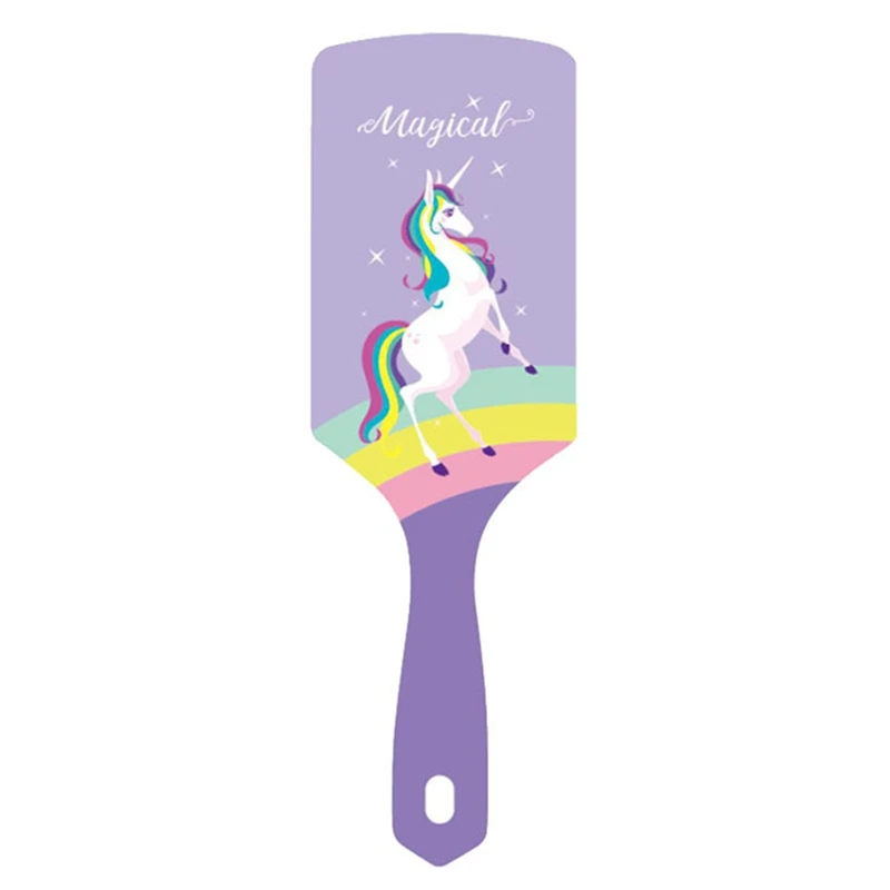 0423 purple 1 шт. милый Единорог животное Антистатическая щетка для волос Массажная расческа душ влажный Detangle салонная щетка для волос Инструменты для укладки волос - Цвет: 0423 purple