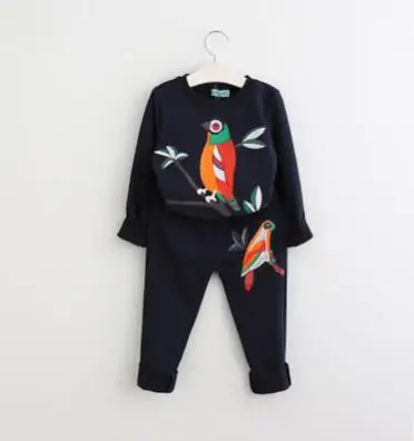 blue Детская одежда; коллекция года; весенне-осенняя одежда для девочек; комплект из 2 предметов; рождественские наряды; детская одежда; костюм для маленьких девочек; комплекты одежды - Цвет: blue
