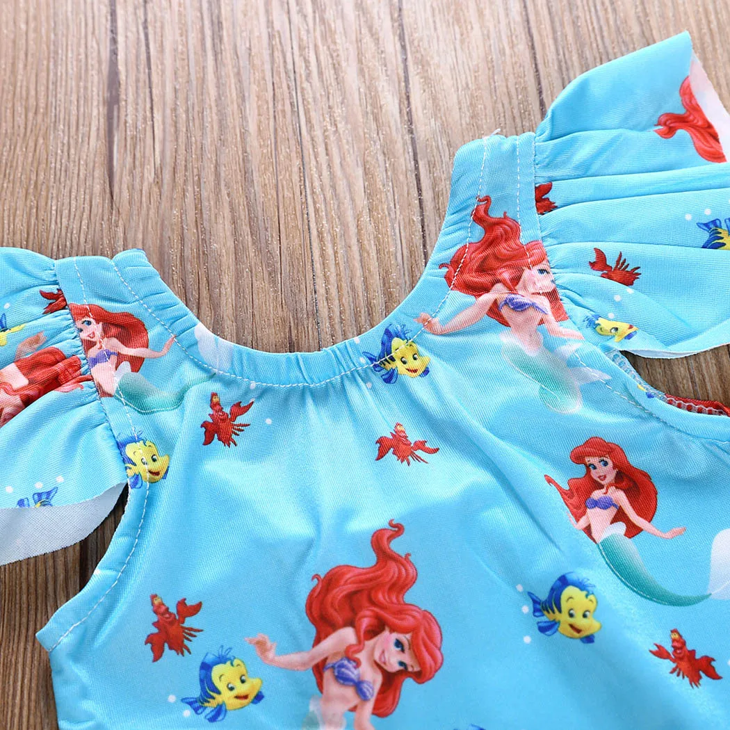 2018 прекрасный мультфильм Дети для маленьких девочек без рукавов с рюшами летние