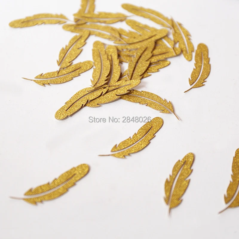 100 CT перо конфетти богемный детский душ Золотой декор для вечеринки|decorative