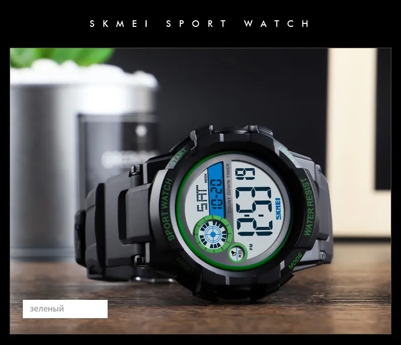 SKMEI Outdoor Sports Men Watch Digital Wristwatches Men Waterproof WeekDisplay Alarm Clock Digital Watches reloj hombre 1387