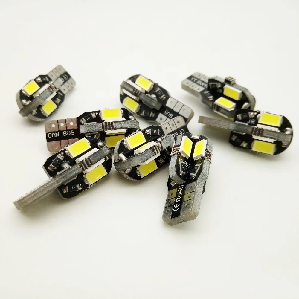 10 шт. Canbus T10 8 SMD 5630 Светодиодный 12 В 24 в автомобильные парковочные огни W5W 194 5730 СВЕТОДИОДНЫЙ Автомобильный Клин боковые лампочки для чтения