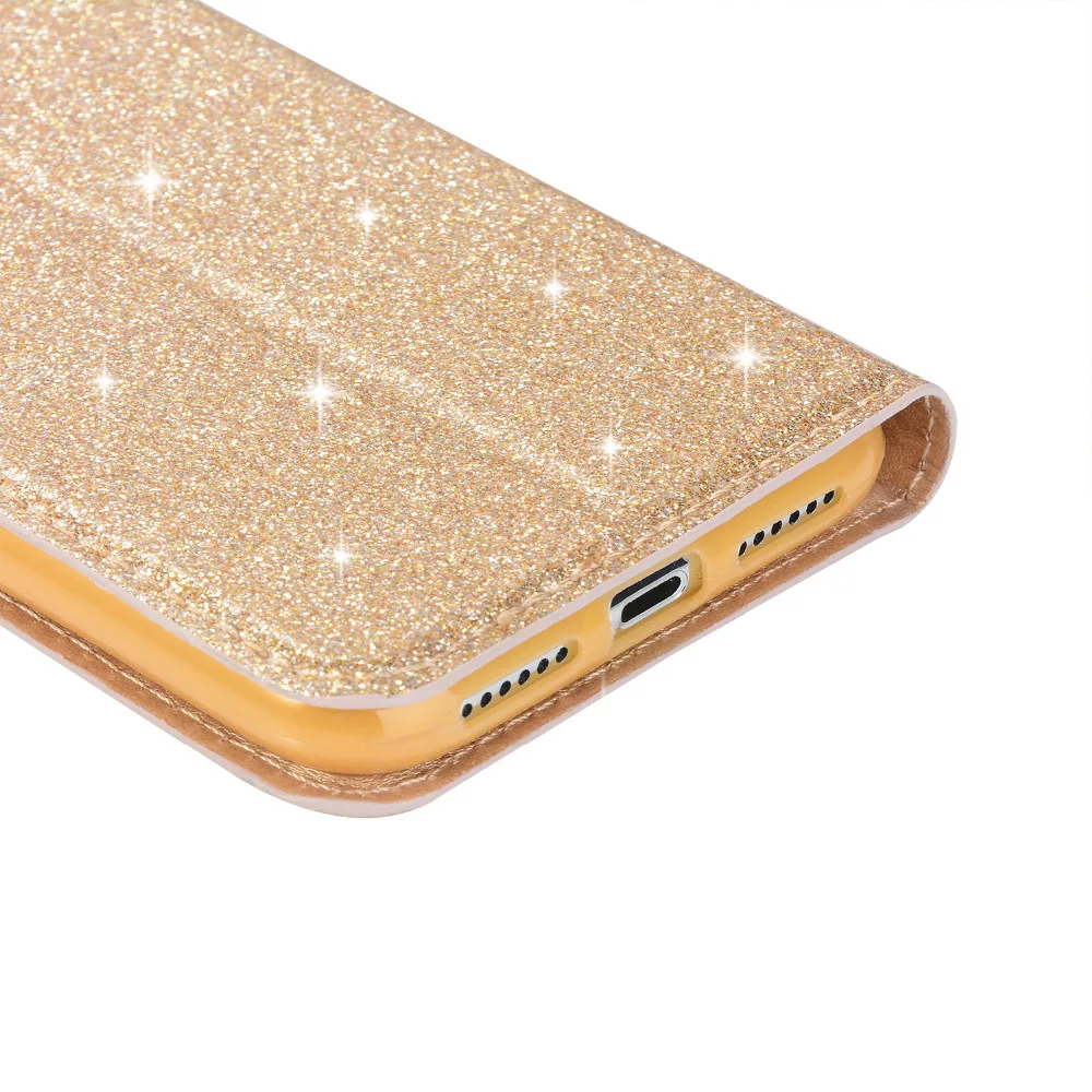 Блестящий чехол из искусственной кожи для iphone XS MAX 8 бумажник с откидной крышкой 7