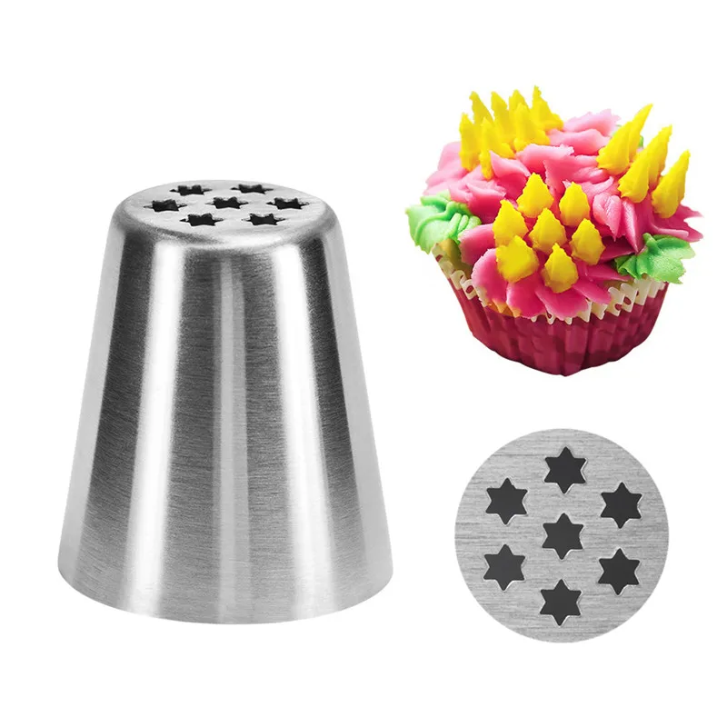 

1PC VOGVIGO Fondant Cake Decor Icing Piping Nozzles Stainless Steel Pastry Tips Tube Cream Nozzles Cake Decorating Tools