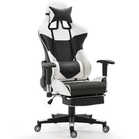 giantex ergonomic adjustable gaming chair modern high back racing office chair with lumbar support footrest hw56576wh