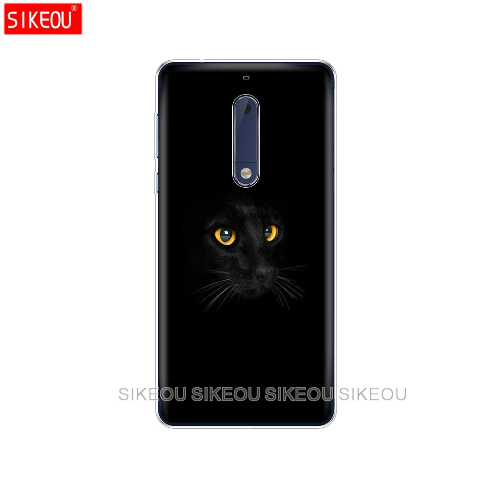Силиконовый чехол для телефона Nokia 5 3 6 7 PLUS 8 9 /Nokia 1 2 2018 черный кошачий глаз|Бамперы|