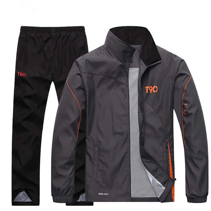 gray Спортивный костюм мужской спортивный костюм на молнии комплект мужские спортивные костюмы спортивный костюм спортивные костюмы для бега спортивная фуфайка трек Штаны - Цвет: gray