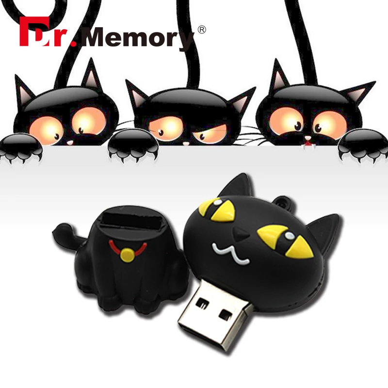 USB флэш-накопитель Модель кошки Милая Черная кошка флэш-карта 4 ГБ 8 16 32 USB-флешка