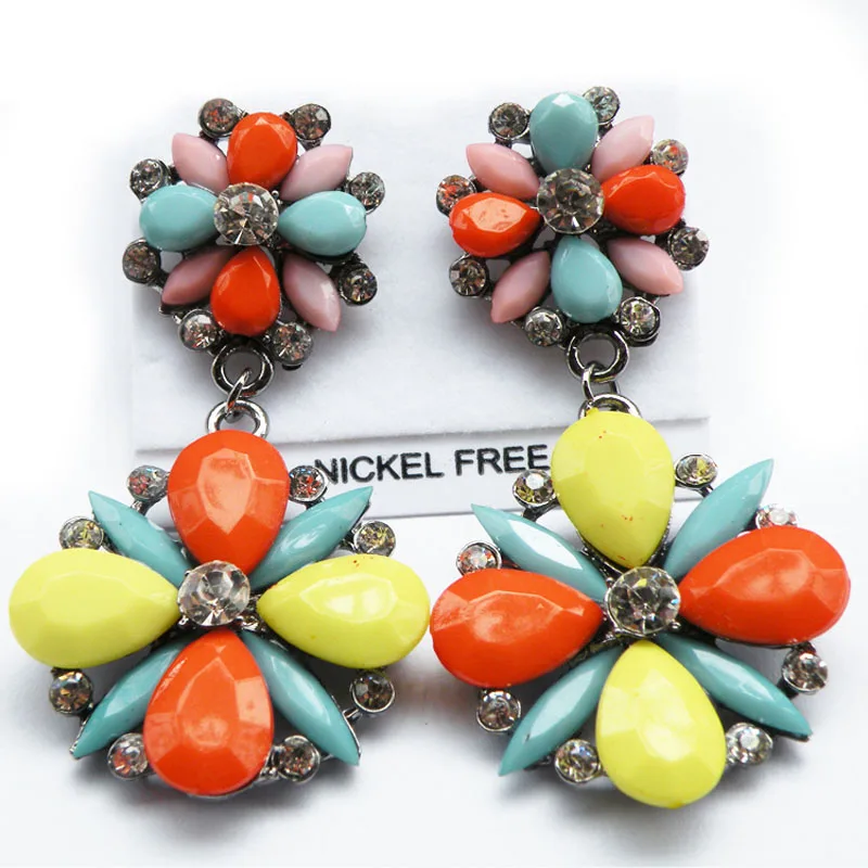 Новый 2017 Мода Смола разных цветов себе Серьги для женщин ювелирного заводская