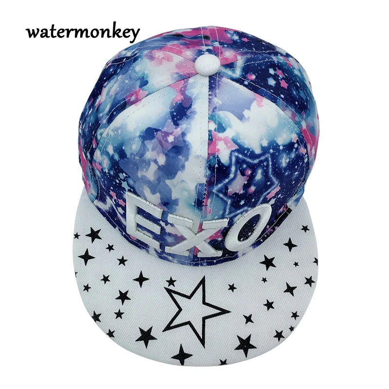 Мода emboridery EXO Шапки для Для мальчиков и девочек Bboy письмо Camo хип хоп wo мужчин Bone K