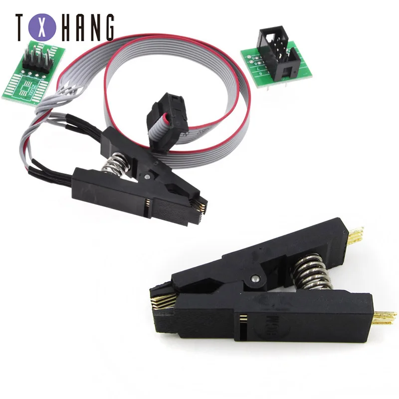 SOIC8 SOP8 Тесты зажим для EEPROM 93CXX/25CXX/24CXX программирование в цепи на USB программист TL866CS