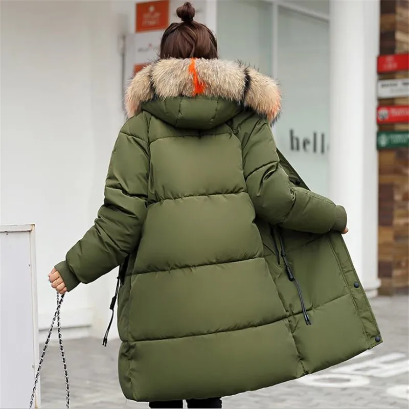 

Casual Autumn Winter Jacket Coat 2018 Long Thick Warm Women Parka Female Plus Size Hoodies Fur Collar Coat Outwear 3XL CM946