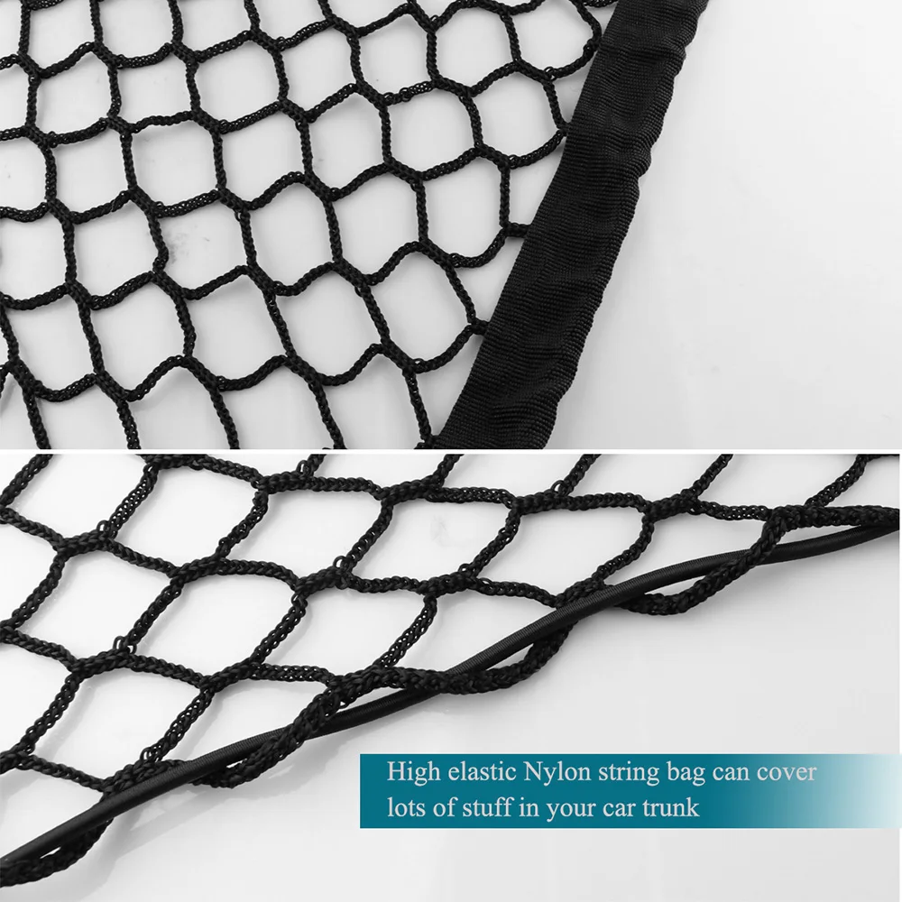 

70x70CM Car Trunk Boot String Bag Elastic Nylon Rear Cargo Tidy Net Storage Organizer For SUV Universal Car Luggage