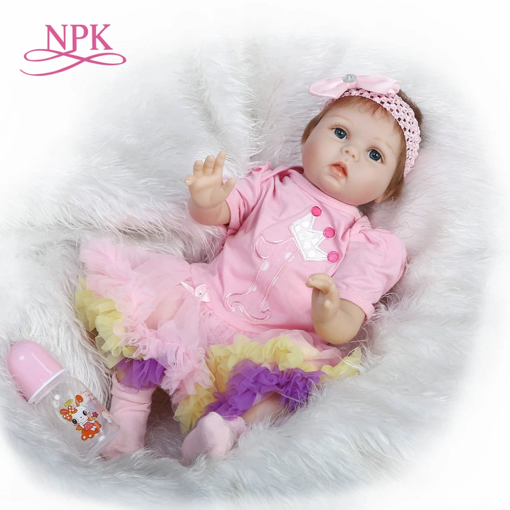 NPK 2018 Новое поступление 22 дюйма 55 см силиконовая кукла новорожденный виниловая