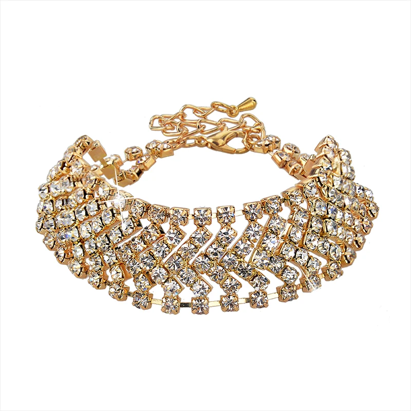

TOUCHEART Crystal Bracelets & Bangles For Women Gold color Bracelet Femme Girls Wedding Jewelry luxury Pulseras Mujer SBR140166