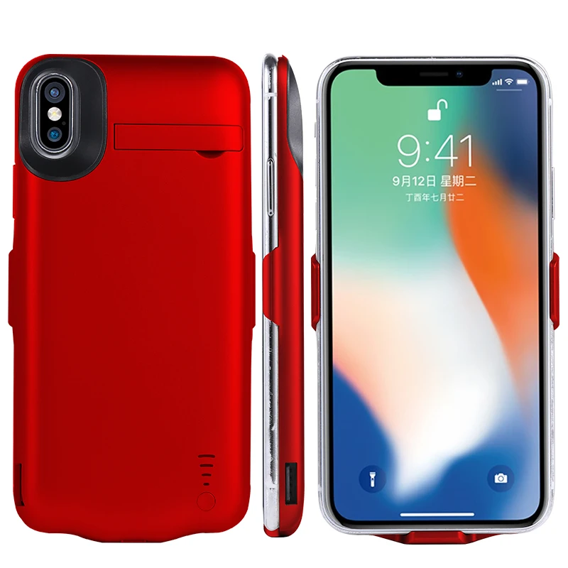 Для iPhone X 5000 мАч перезаряжаемая расширенная батарея зарядное устройство защитный