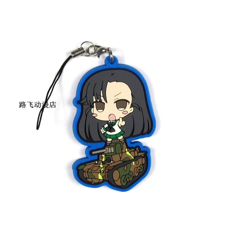 Девушки и панзер резиновый брелок Nishizumi Miho Saori Takebe Yukari Akiyama Reizei Mako фигурку аниме