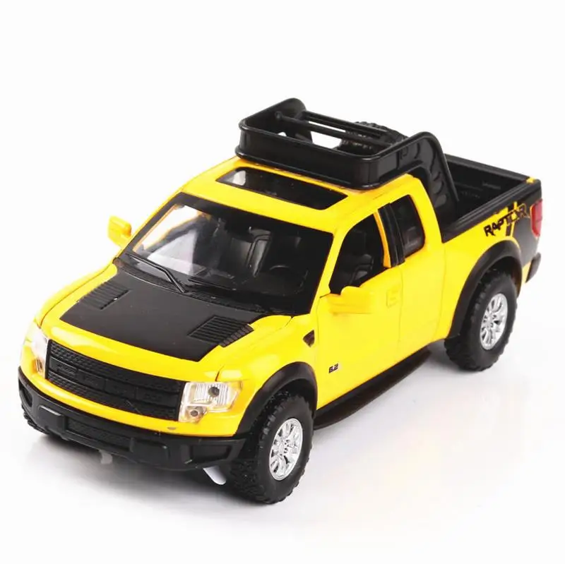 1:32 весы Ford Raptor F150 пикап сплав оттягивает назад модель автомобиля литая под
