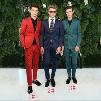 hot red men suits for wedding navy blue men blazer green man jacket groom tuxedos 2piece coatpants slim fit costume homme terno