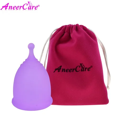 Purple cup and bag 1 шт., менструальная чашка Copa, менструальная Силиконовая медицинская женская чашка, менструальная чашка, стерилизатор, менструальные женские вагинальные чашки - Цвет: Purple cup and bag