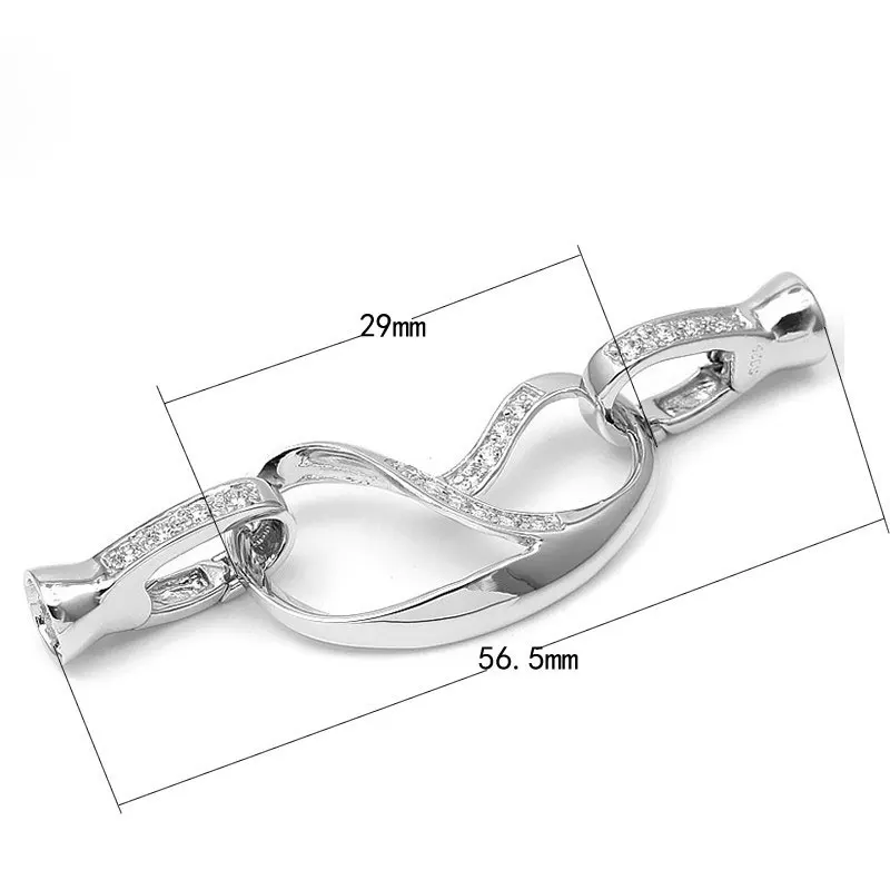 JOYMARK Music Symbol 925 Sterling Silver Zircon Pave Connector Clasps With End Caps For DIY Pearl Gemstone Necklace SC-CZ130 | Украшения и