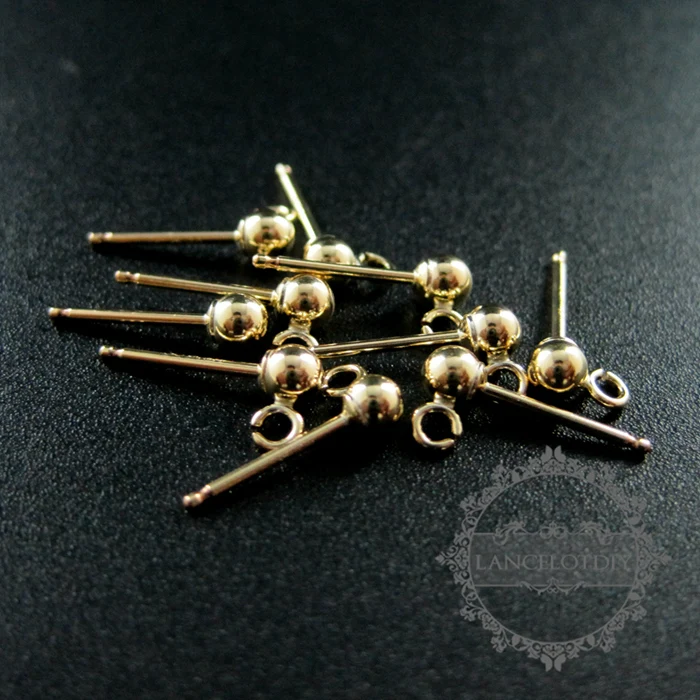 3 мм Позолоченные высококачественные цветные серьги с открытым кольцом