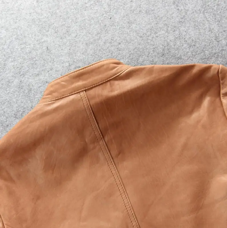 

Autumn Men's New Leather Leather Jacket Men's Pakistani Sheepskin Slim Fit Collar Motorcycle Suit Leather Jacket