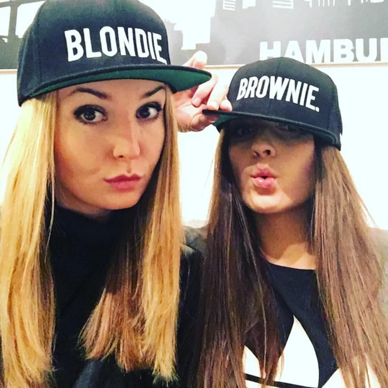 Женские кепки с вышивкой BLONDIE BROWNIE Хлопковые бейсболки в стиле хип хоп