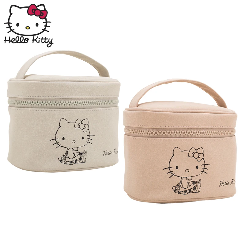 Hello kitty милая сумка на запястье макияж портативный мультяшный ящик для хранения Женская сумочка для косметики путешествия модный Удобный плюшевый рюкзак