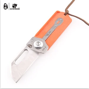 orange handle HX на открытом воздухе складной карманный нож из нержавеющей стали мини портативный складной нож резак для фруктов практичное снаряжение для путешествий - Цвет: orange handle