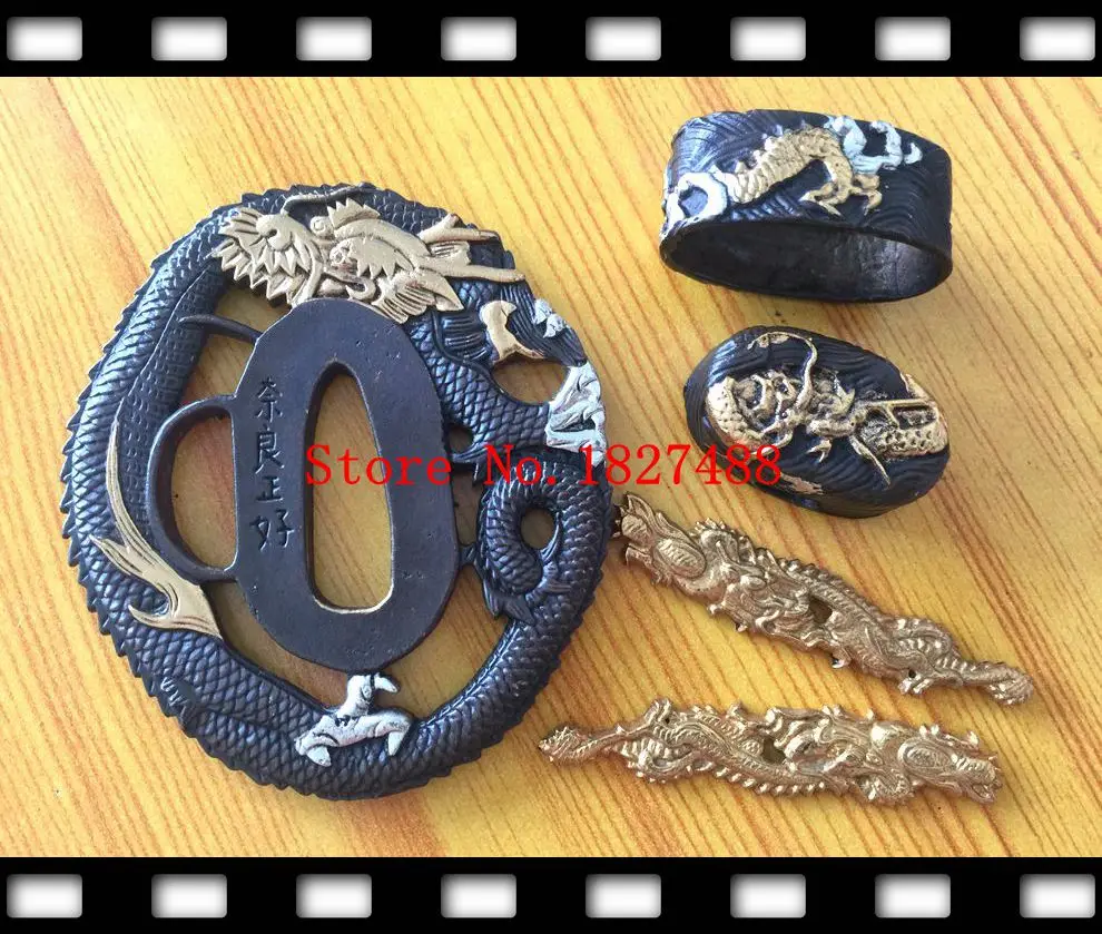 Набор металлических изделий медный меч аксессуары для драконов Tsuba menumi Fuchi Кашира