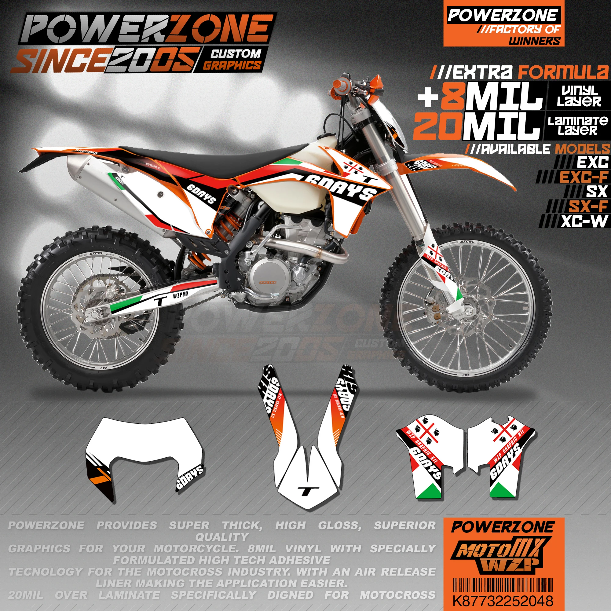 PowerZone пользовательские команды графики фоны наклейки 3m Набор для KTM SXF MX EXC XCW Enduro