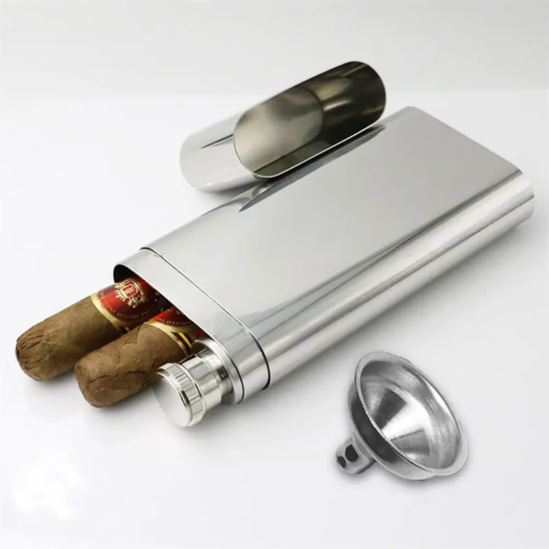 Goodfeer Wine and Cigar Case with Funnel Flasks for Liquor Humidor For Travel Climbing Camping BBQ Hip | Дом и сад