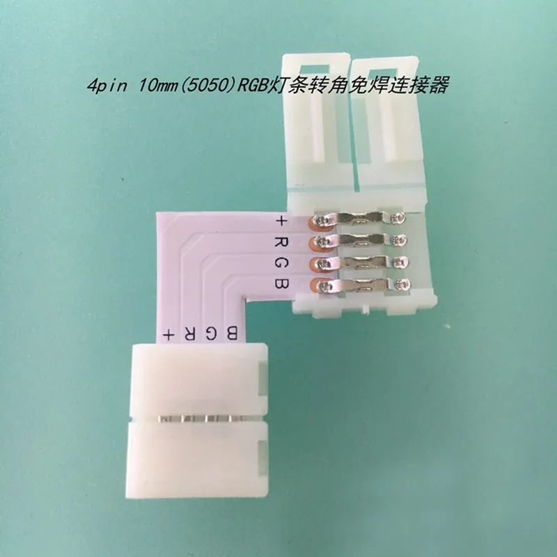 ALLiSHOP 4 pin 10 мм Светодиодные полосы клип + светодиодные разъем L форма для 5050 5630