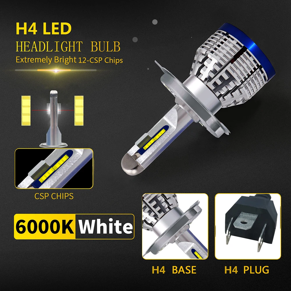 2 шт. 60 Вт H4 светодиодный Автомобильные фары 8000LM H7 H1 9005 H11 H8 H9 HB1 HB3 9006 H16JP фар