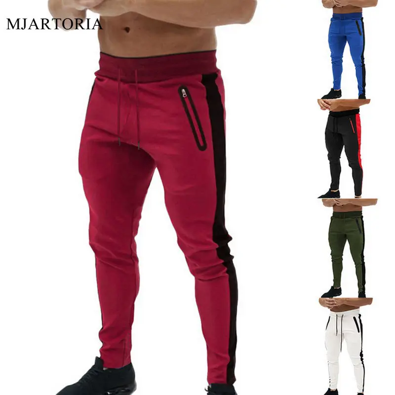 MJARTORIA, Мужские штаны для бега, для фитнеса, для спортзала, для бега, высокие эластичные спортивные брюки, для спортзала, повседневные, для тренировок, в полоску, спортивная одежда, мужские спортивные штаны