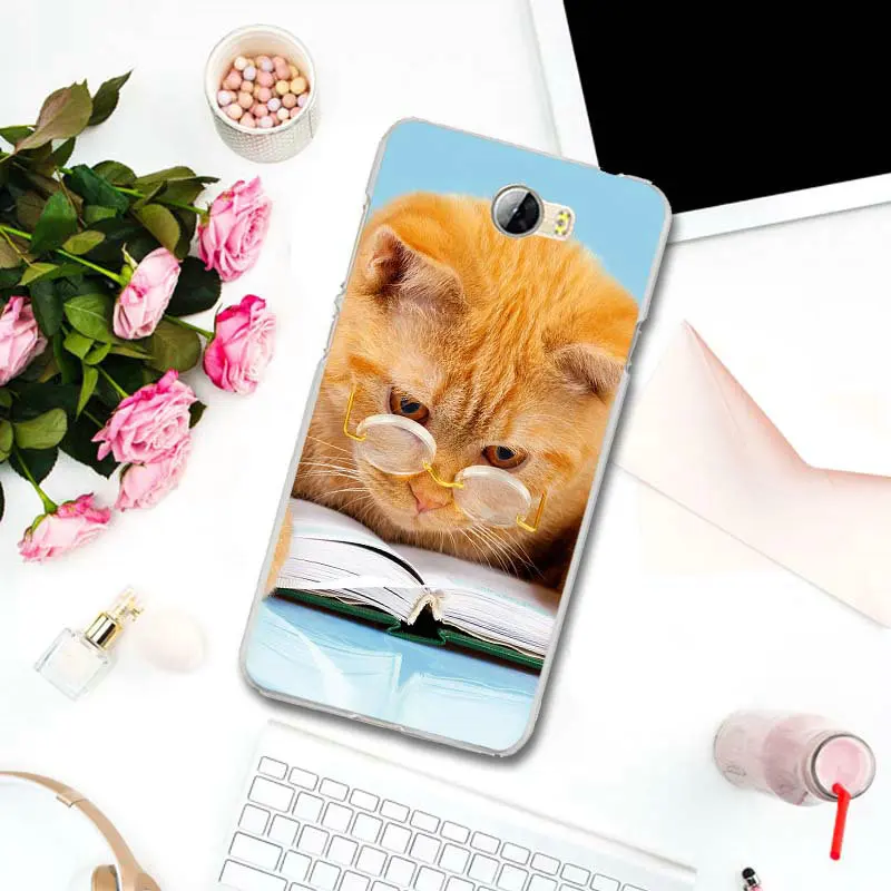 Забавные очки в виде кота Классные мягкие силиконовые для Huawei P8 P9 P10 P20 P30 Mate 10 Lite Pro