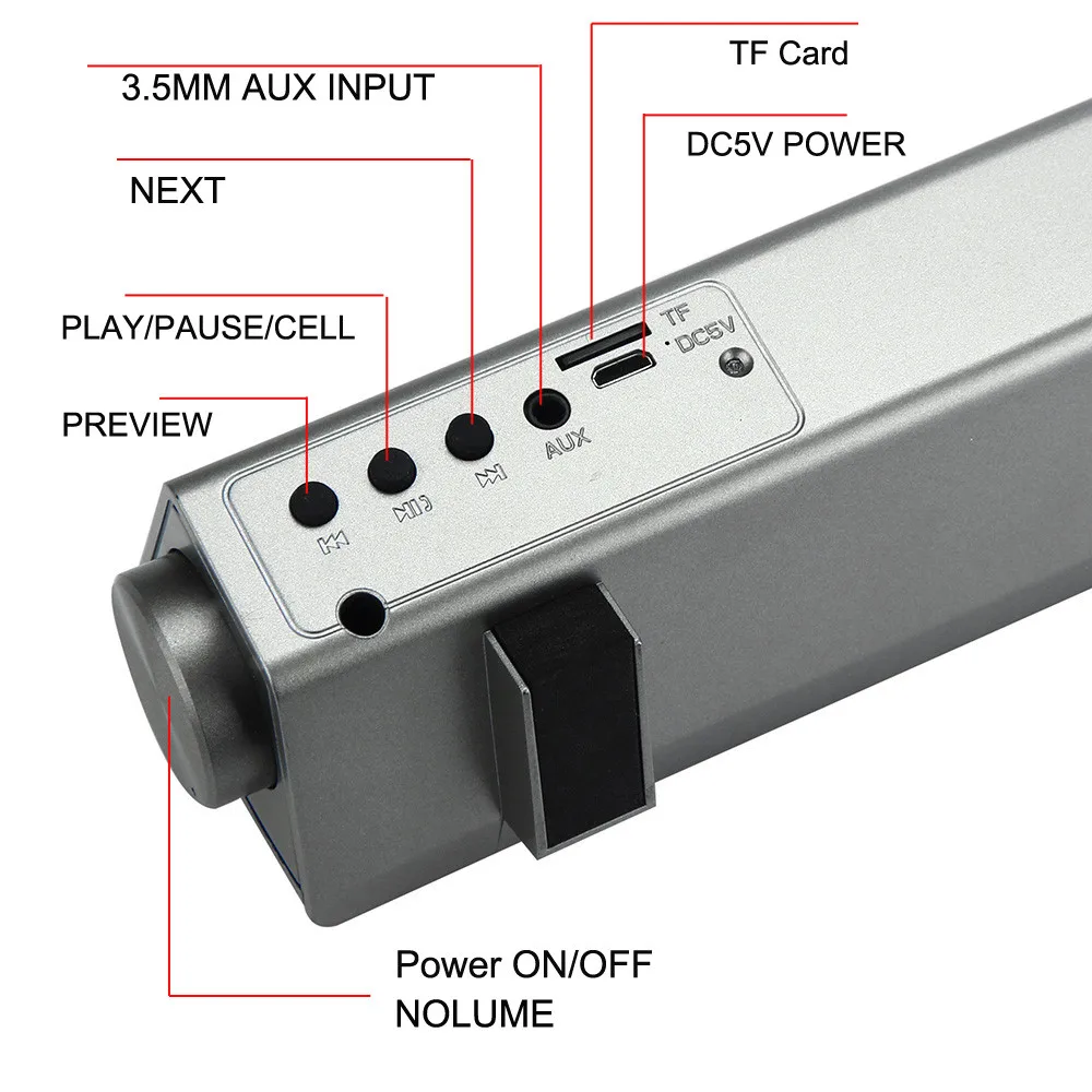 Модный IP-08 ТВ домашний кинотеатр Саундбар Bluetooth Звуковая Панель акустическая