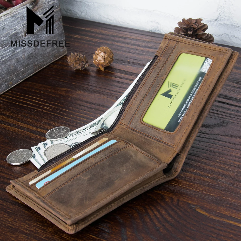 Сплетенные Сумасшедший Конская Кожа Мужчины Кошельки Из Натуральной Кожи