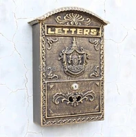 hot sale cast iron wall mailbox with newspaper zeitung holder mail letters post box antique solid metal
