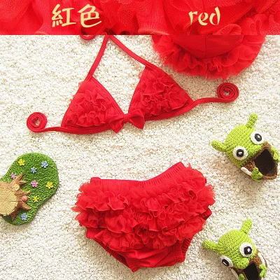 Бикини Купальник для девочек милое платье из двух предметов с цветочным рисунком