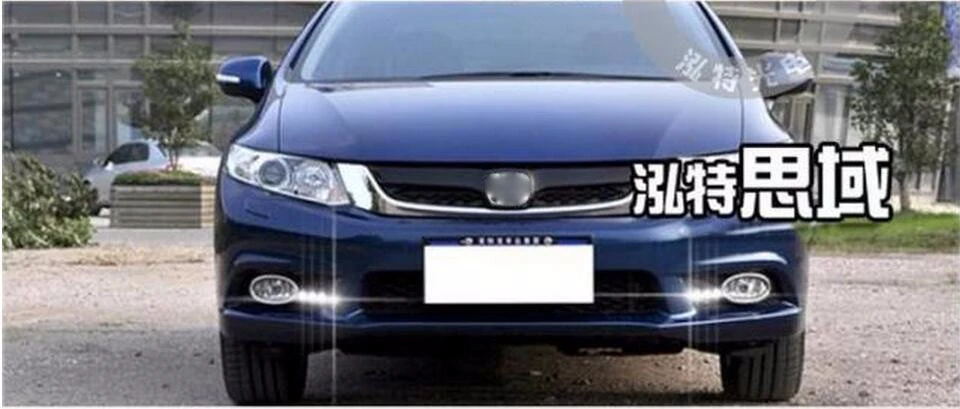 Автомобиль Габаритные огни Наборы для Honda Civic СИД DRL 2011- Civic 9th 9th светодиодный фонарь крышка Рамки с белый свет