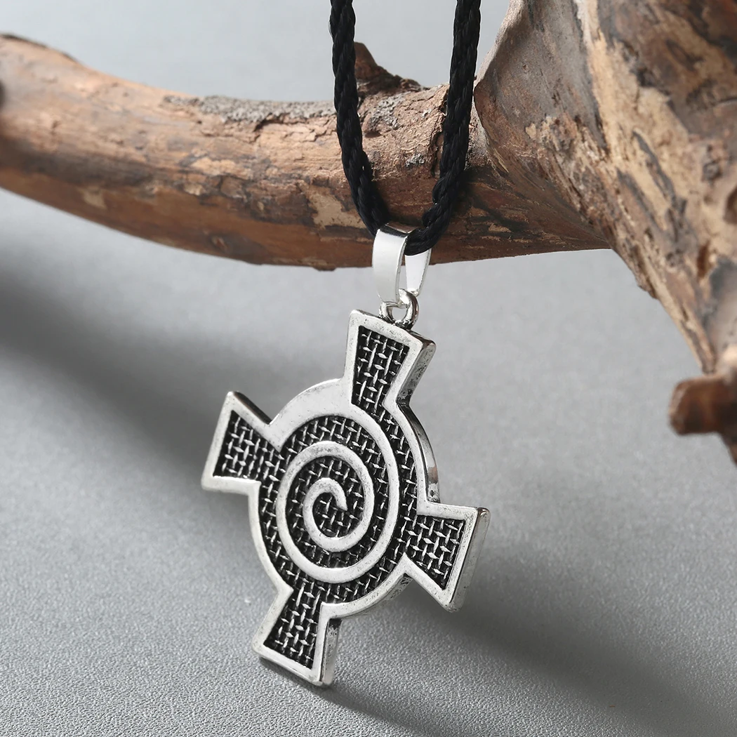 Cxwind винтажное ожерелье с подвеской в виде спирального Креста изображением