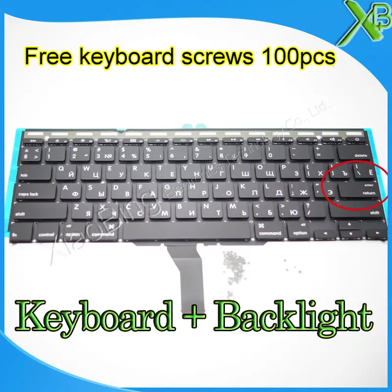 Новая маленькая русская клавиатура Enter RS + Подсветка 100 винтов для клавиатуры MacBook