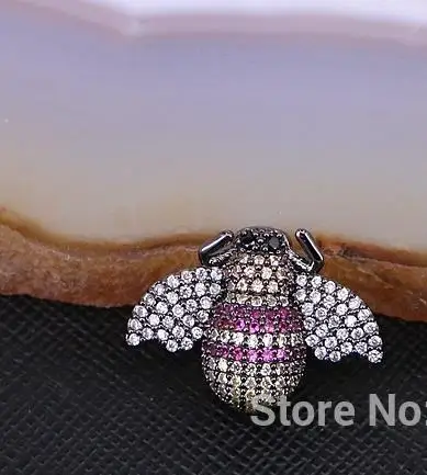 5 шт. ZYZ182-0312 Micro Pave CZ браслет Femme слайдер цепи Шарм насекомых разъем Браслеты Для женщин ювелирные изделия - Окраска металла: Metalblack Connector